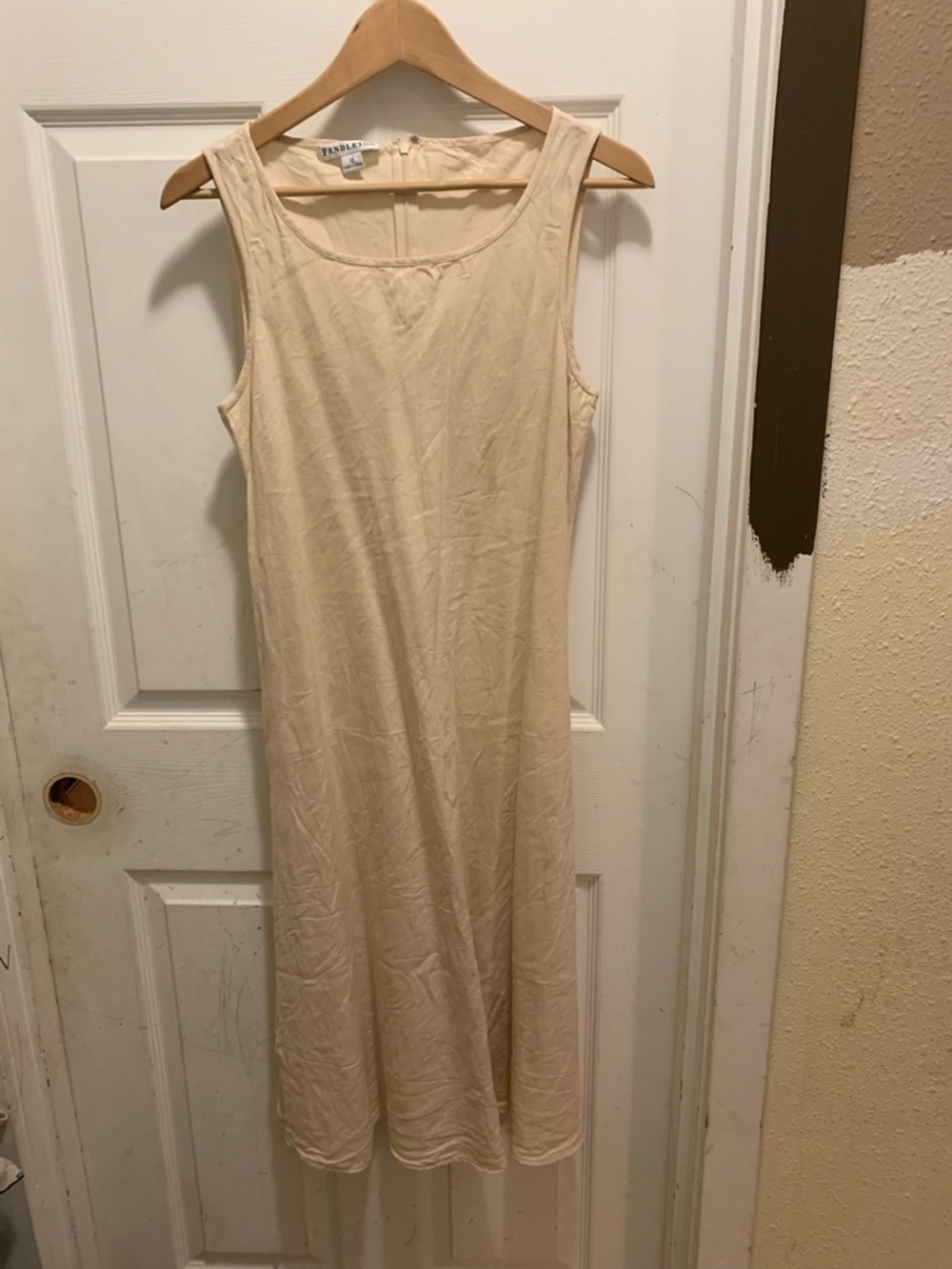 Pendleton Cream linen blend Sleeveless Midi Dress 12